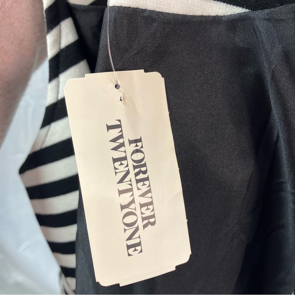 Forever 21 Open Front Bomber‎ Jacket Striped zippers Steampunk Skater Medium New - Picture 9 of 12